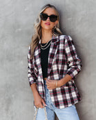 Plaid % Big Apple Dreams Pocketed Plaid Blazer-1-1