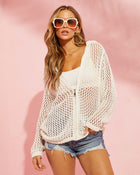 Natural % Tunisia Crochet Hooded Sweater-1