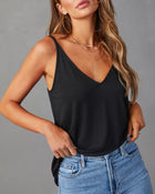 Black % Just A Dream Knit Cami Tank-3