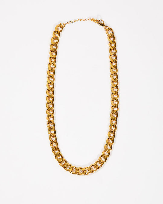 Gold % Knox Curb Chain Necklace-2