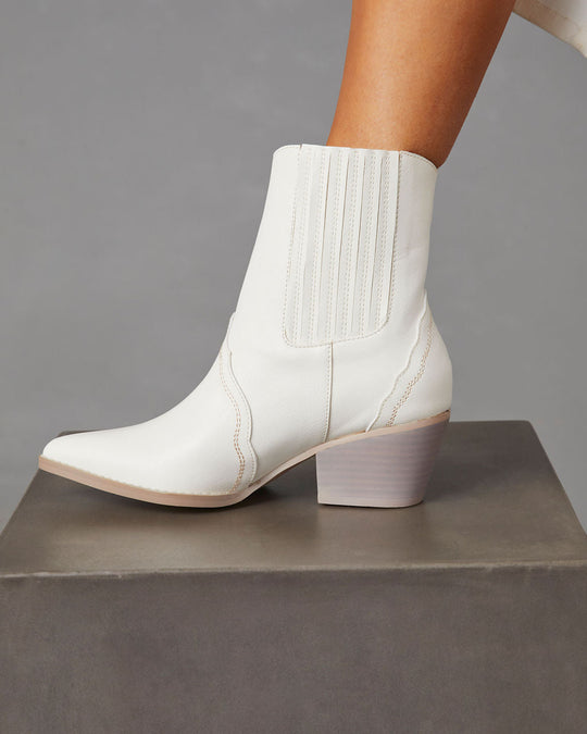 White % Lucia Faux Leather Heeled Bootie-1