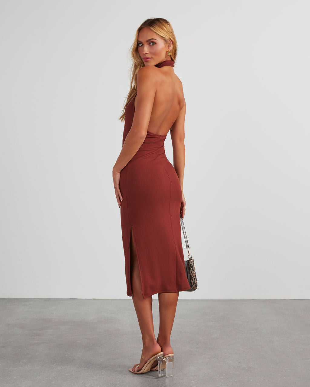 Down The Aisle Halter Neck Midi Dress  VICI