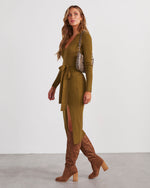 Olive % Colleto Tie Waist Midi Sweater Dress-3