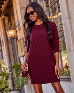 Fireside Muse Cable Knit Mini Dress