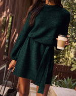 Caitlin Long Sleeve Tie Waist Sweater Dress