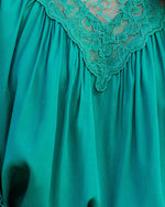 Green % Down Memory Lane Lace Contrast Top-2