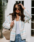 Mutli % Clevelander Terry Striped Zip Up Sweatshirt-1-1