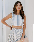 Blue % Coast To Coast Striped Top-1
