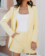 Lemon % Standards Pocketed Tailored Shorts-2