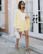 Lemon % Standards Pocketed Tailored Shorts-3