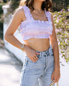 Lavender % Sardinia Satin Smocked Crop Top-1