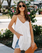 White % Raylan Cotton Blend Tank-1