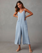 Light Denim Blue %  Fontana Tencel Jumpsuit 1
