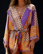 Multi % Palm Canyon Satin Tie Waist Romper-11