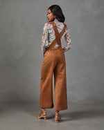 Remy Plunging Faux Suede Overalls