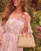 Denah Straw Top Handle Bag