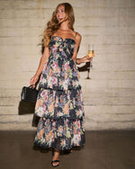 Ivresse Printed Tiered Maxi Dress