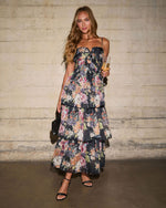 Ivresse Printed Tiered Maxi Dress