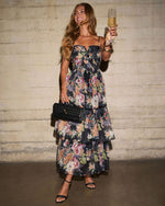 Ivresse Printed Tiered Maxi Dress