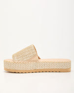 Gold % Ashlen Raffia Platform Sandals-4