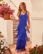 Sunset Spritz Tiered Fringe Maxi Dress