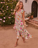 Sunshine Garden Floral Midi Dress