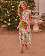 Sunshine Garden Floral Midi Dress