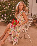 Sunshine Garden Floral Midi Dress