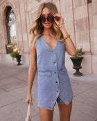 Denim Blue % Maura Denim Vested Romper-1