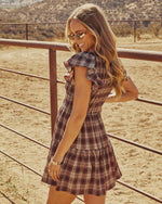 Peggie Smocked Plaid Mini Dress