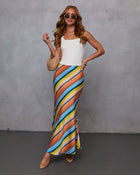 Jenna Slip Striped Midi Skirt