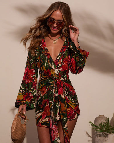 Lost In The Tropics Wrap Mini Dress – VICI