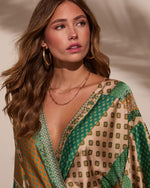 Emerald % Palm Canyon Satin Tie Waist Romper-2