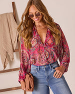 Tide Folk Peasant Boho Top