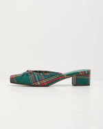 Eve Plaid Kitten Heel Mules