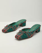 Eve Plaid Kitten Heel Mules