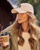 Khaki % LA Babe Corduroy Baseball Cap-1