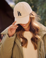 Khaki % LA Babe Corduroy Baseball Cap-3