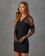Opening Night Lace Sleeve Mini Dress
