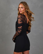 Opening Night Lace Sleeve Mini Dress
