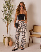 Black/Cream % Coastal Bound Tropical Print Pant-1