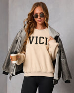 Cream % VICI Summit Graphic Fleece Sweatshirt-6