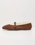 Lyla Faux Suede Shearling Ballet Flats