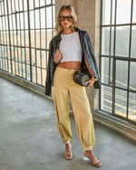 Yellow % Forward Feeling Satin Joggers-1