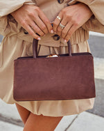 Corinne Faux Leather Top Handle Bag