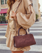 Corinne Faux Leather Top Handle Bag