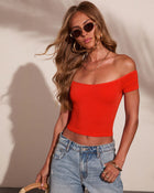 Gigi Off The Shoulder Ribbed Crop Top