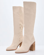 Light Grey % Always Here Block Heel Knee High Boots-2