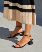 Black % Good Mix Strap Block Heel-1