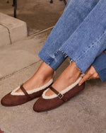 Lyla Faux Suede Shearling Ballet Flats